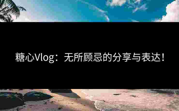糖心Vlog：无所顾忌的分享与表达！